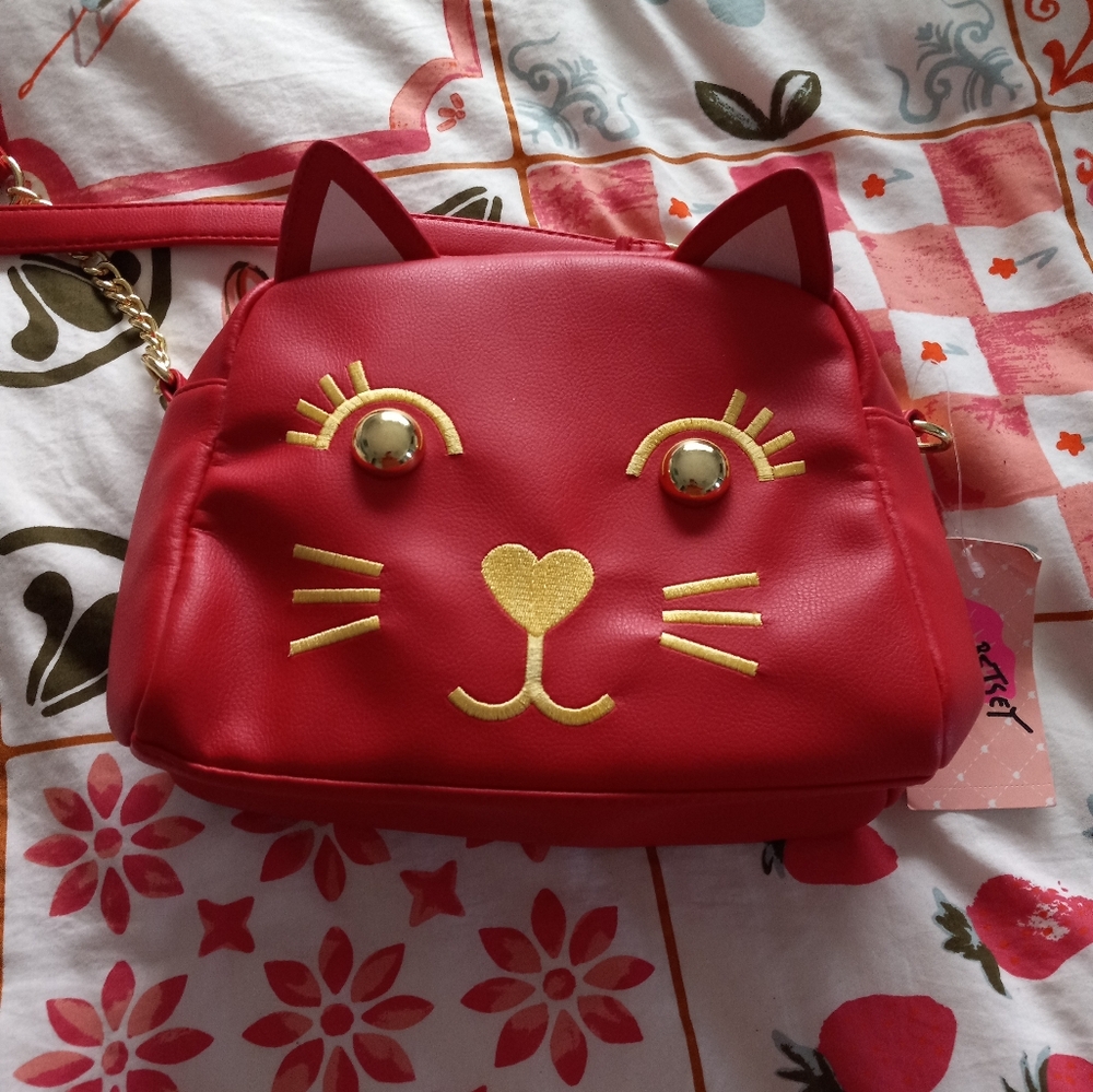 Betsey Johnson Red Emma Cat Purse- NEW